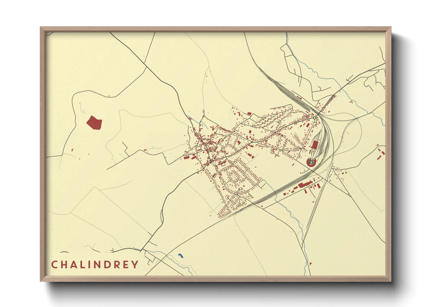Une affiche de carte sur Chalindrey