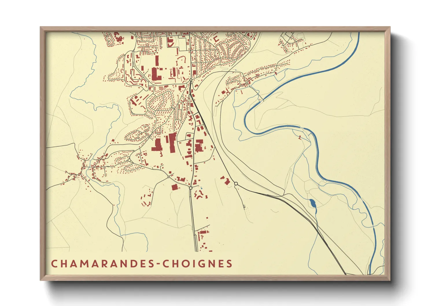 Une affiche de carte sur Chamarandes-Choignes