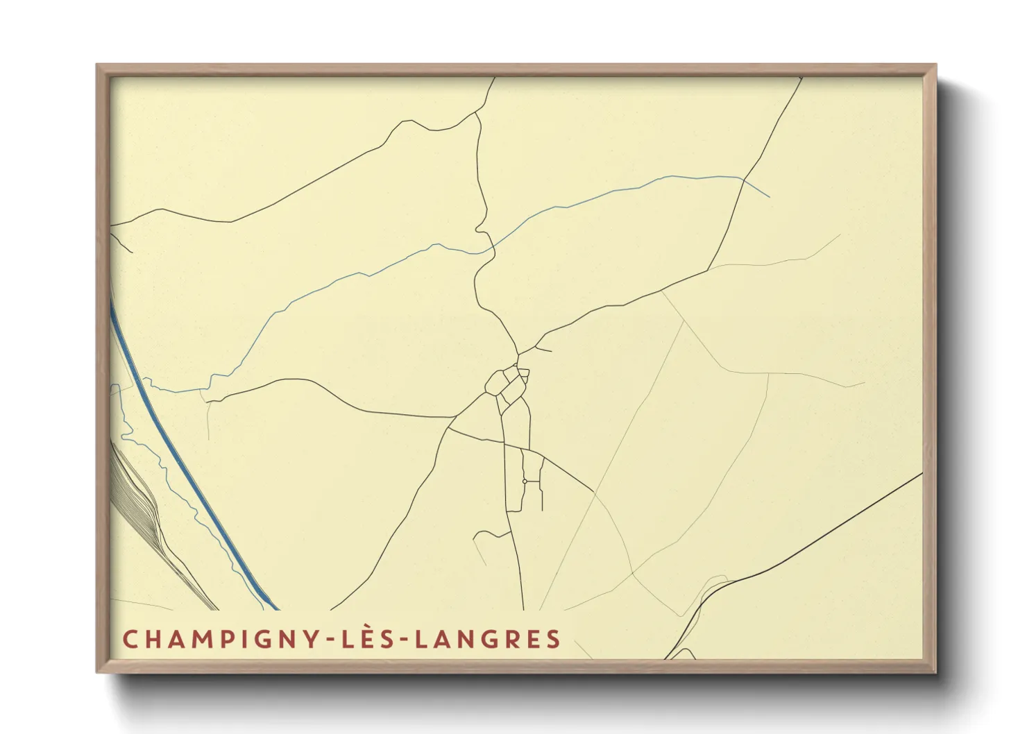 Une affiche de carte sur Champigny-lès-Langres