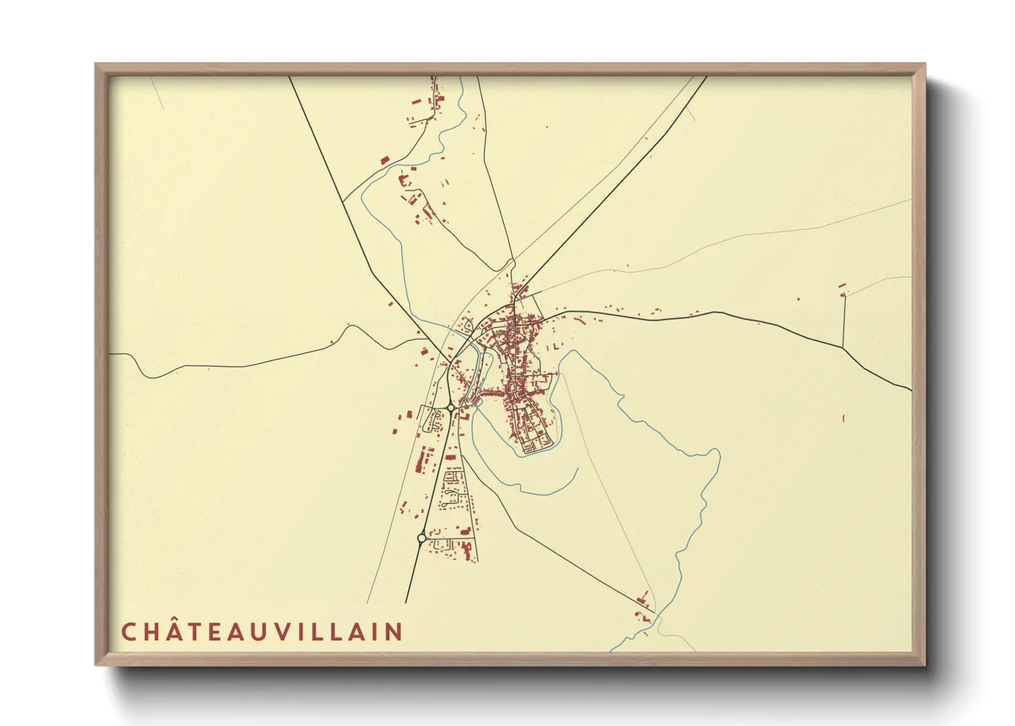 Une affiche de carte sur Châteauvillain