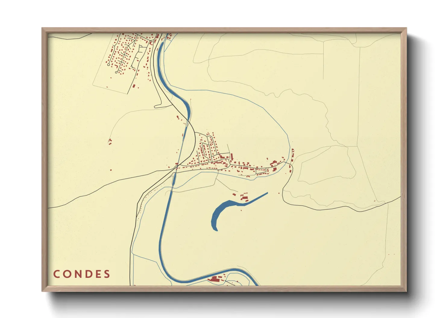 Une affiche de carte sur Condes