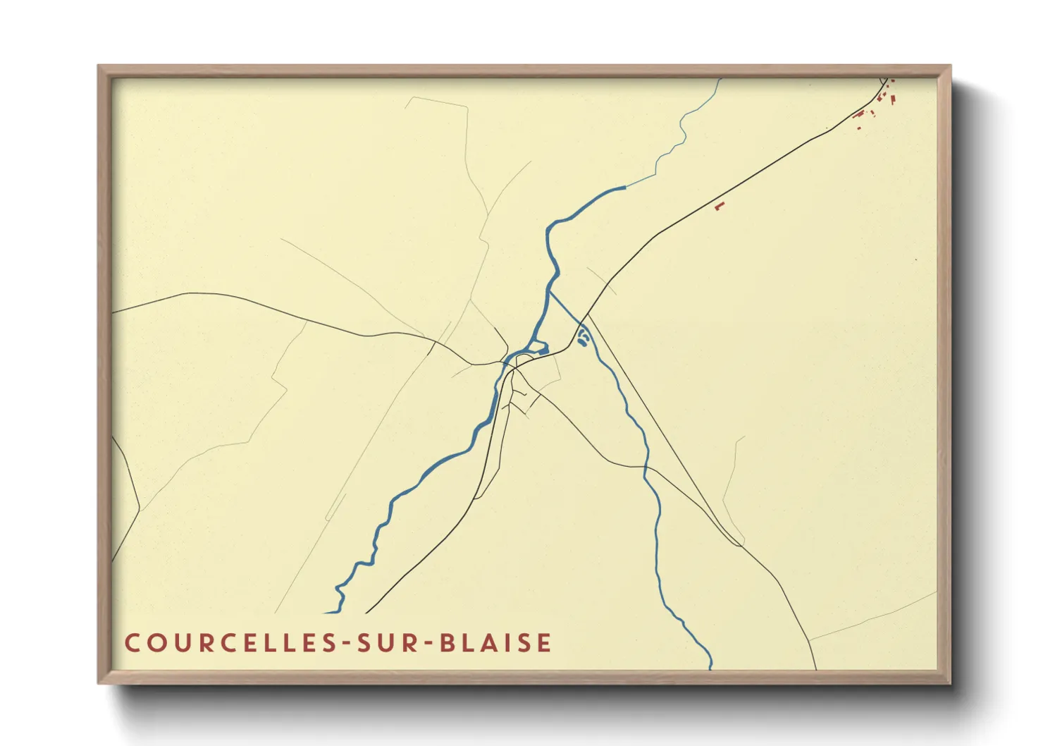 Une affiche de carte sur Courcelles-sur-Blaise