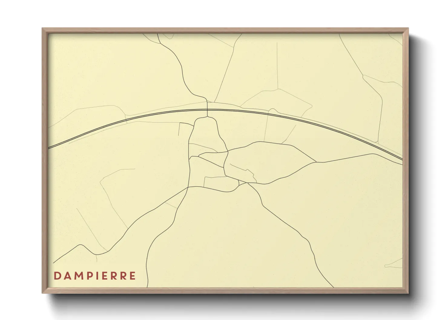 Une affiche de carte sur Dampierre