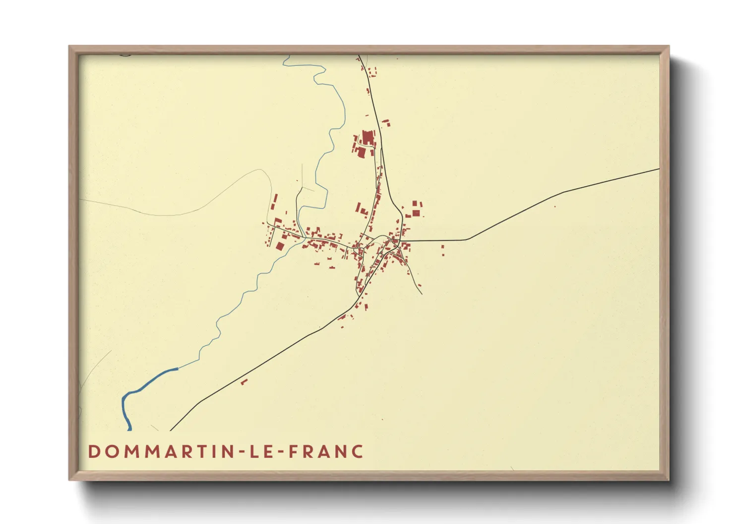 Une affiche de carte sur Dommartin-le-Franc