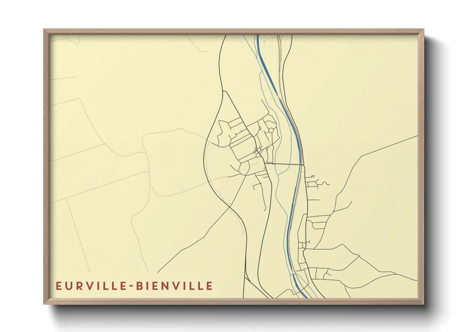 Une affiche de carte sur Eurville-Bienville
