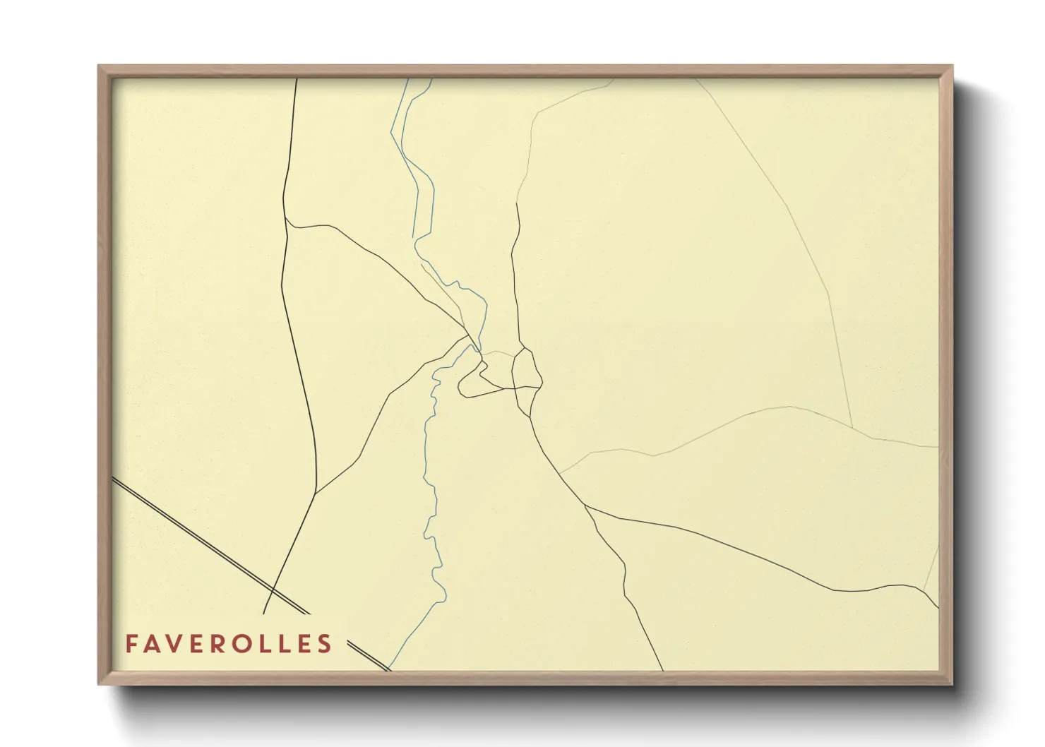 Une affiche de carte sur Faverolles