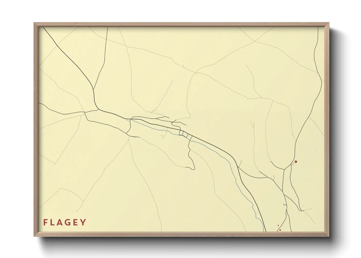 Une affiche de carte sur Flagey