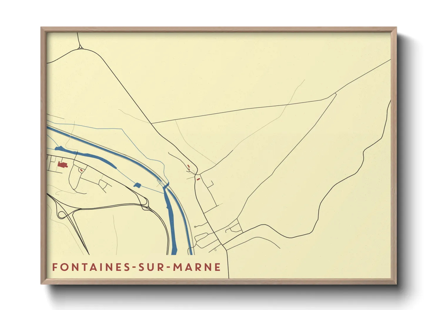 Une affiche de carte sur Fontaines-sur-Marne