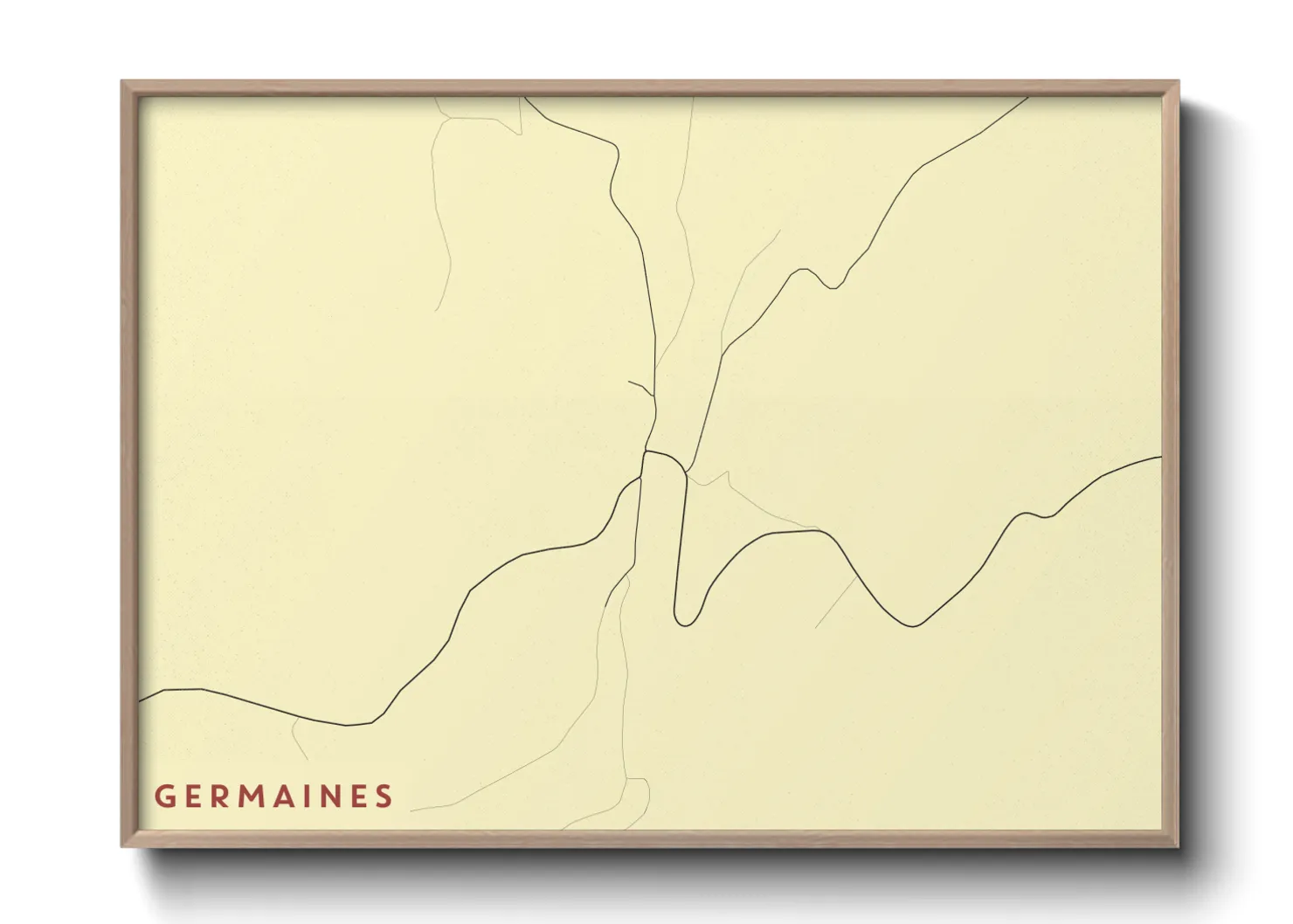 Une affiche de carte sur Germaines