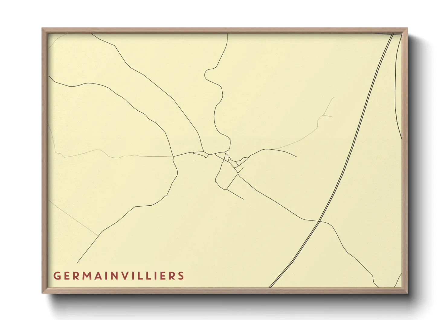 Une affiche de carte sur Germainvilliers
