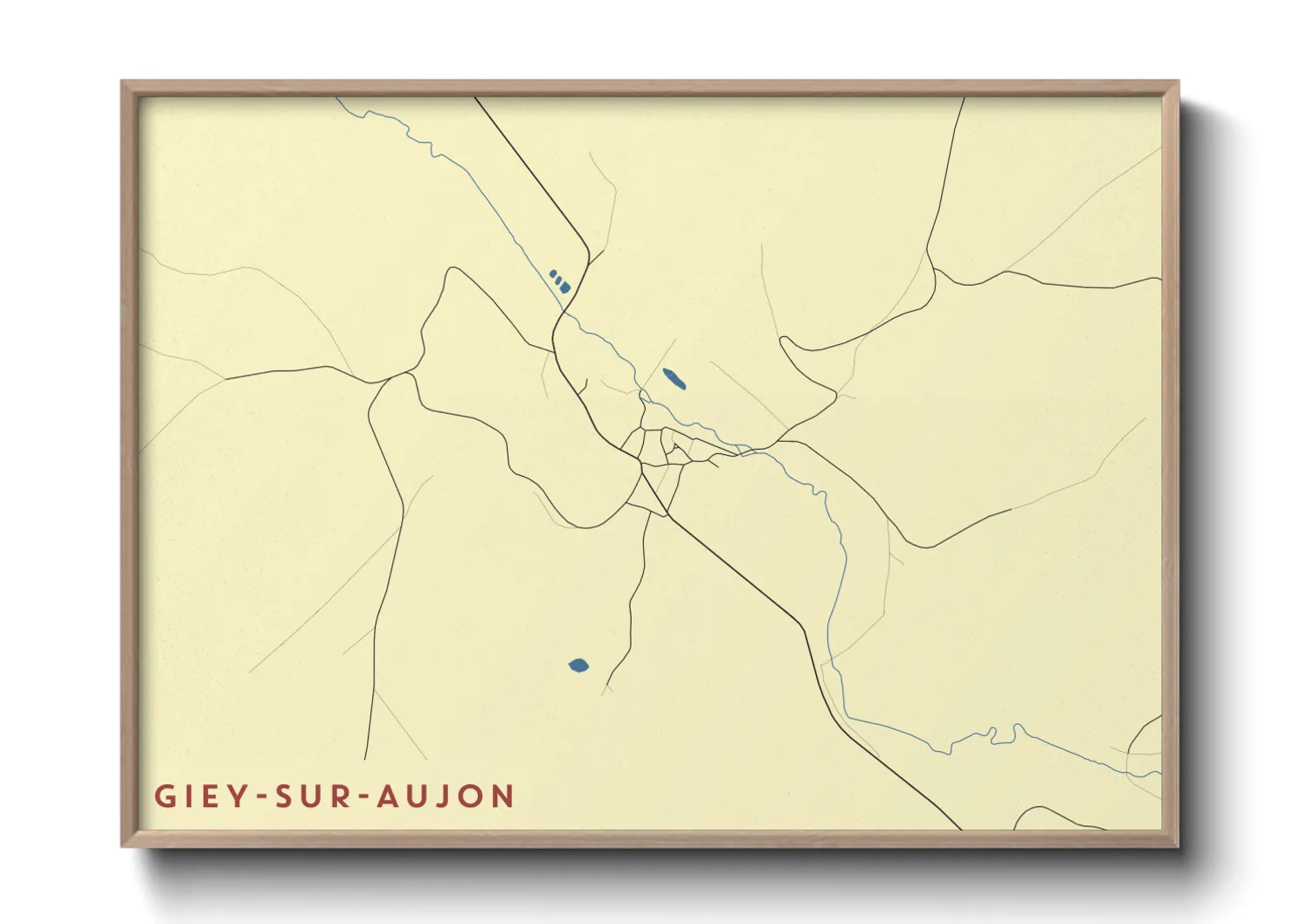 Une affiche de carte sur Giey-sur-Aujon