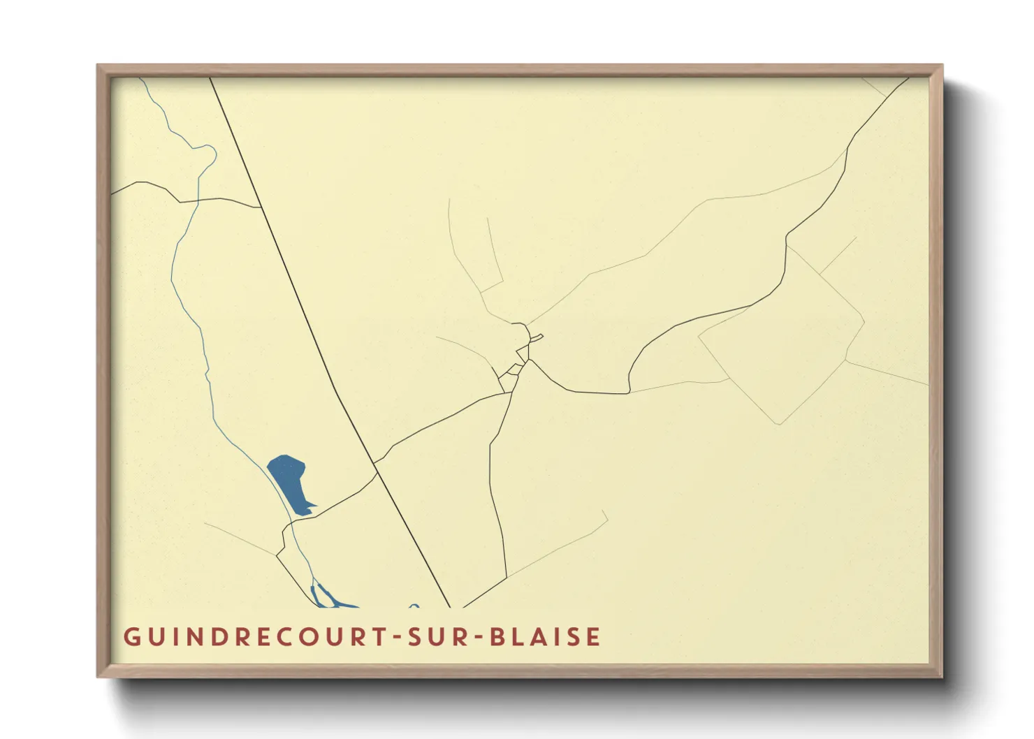Une affiche de carte sur Guindrecourt-sur-Blaise