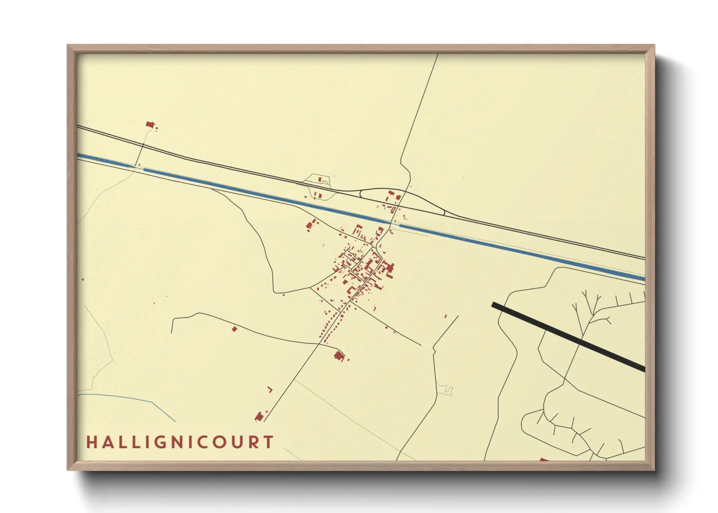 Une affiche de carte sur Hallignicourt
