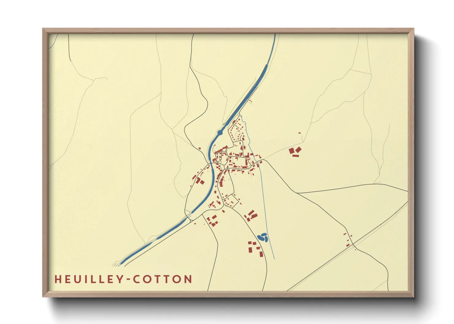 Une affiche de carte sur Heuilley-Cotton