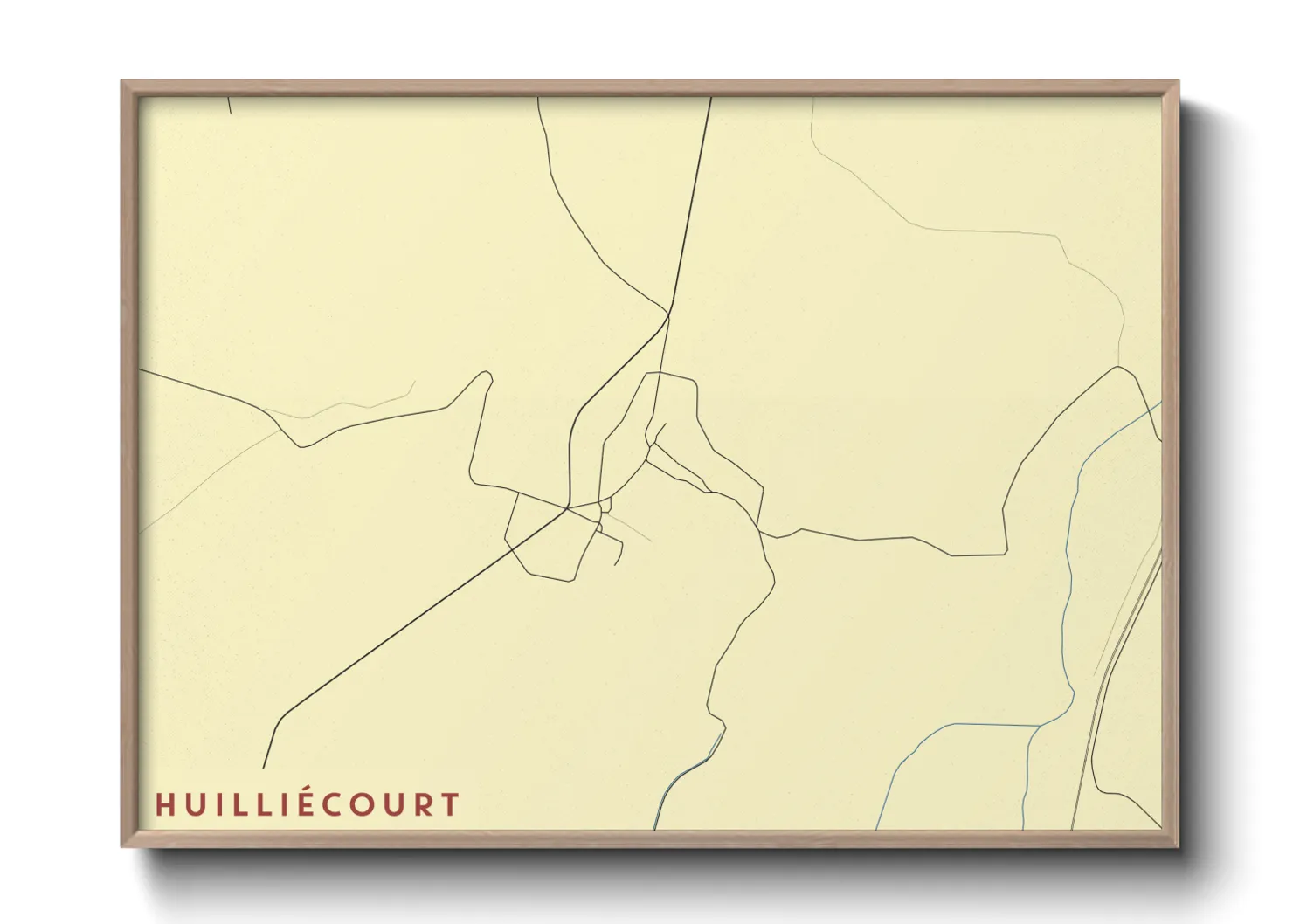 Une affiche de carte sur Huilliécourt
