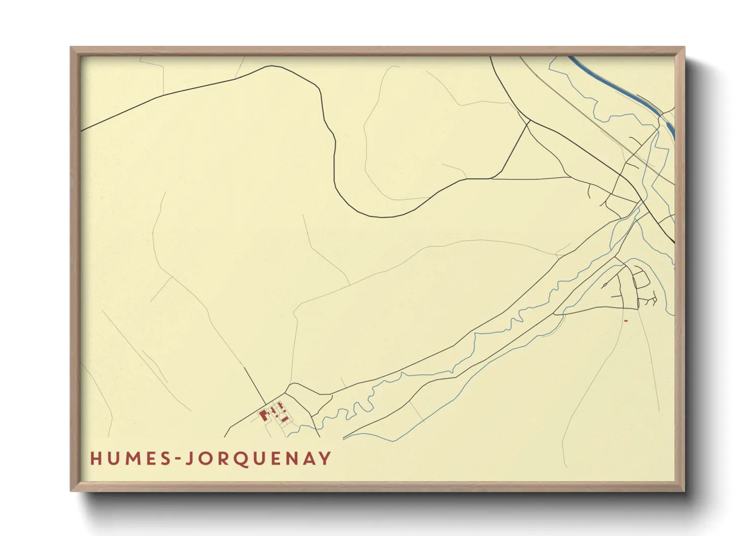 Une affiche de carte sur Humes-Jorquenay