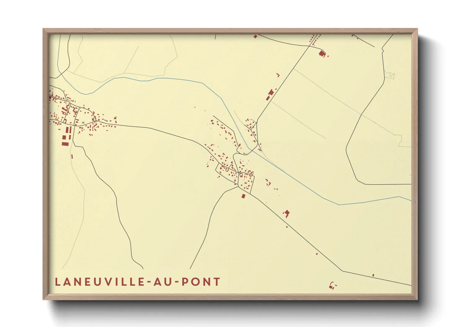 Une affiche de carte sur Laneuville-au-Pont