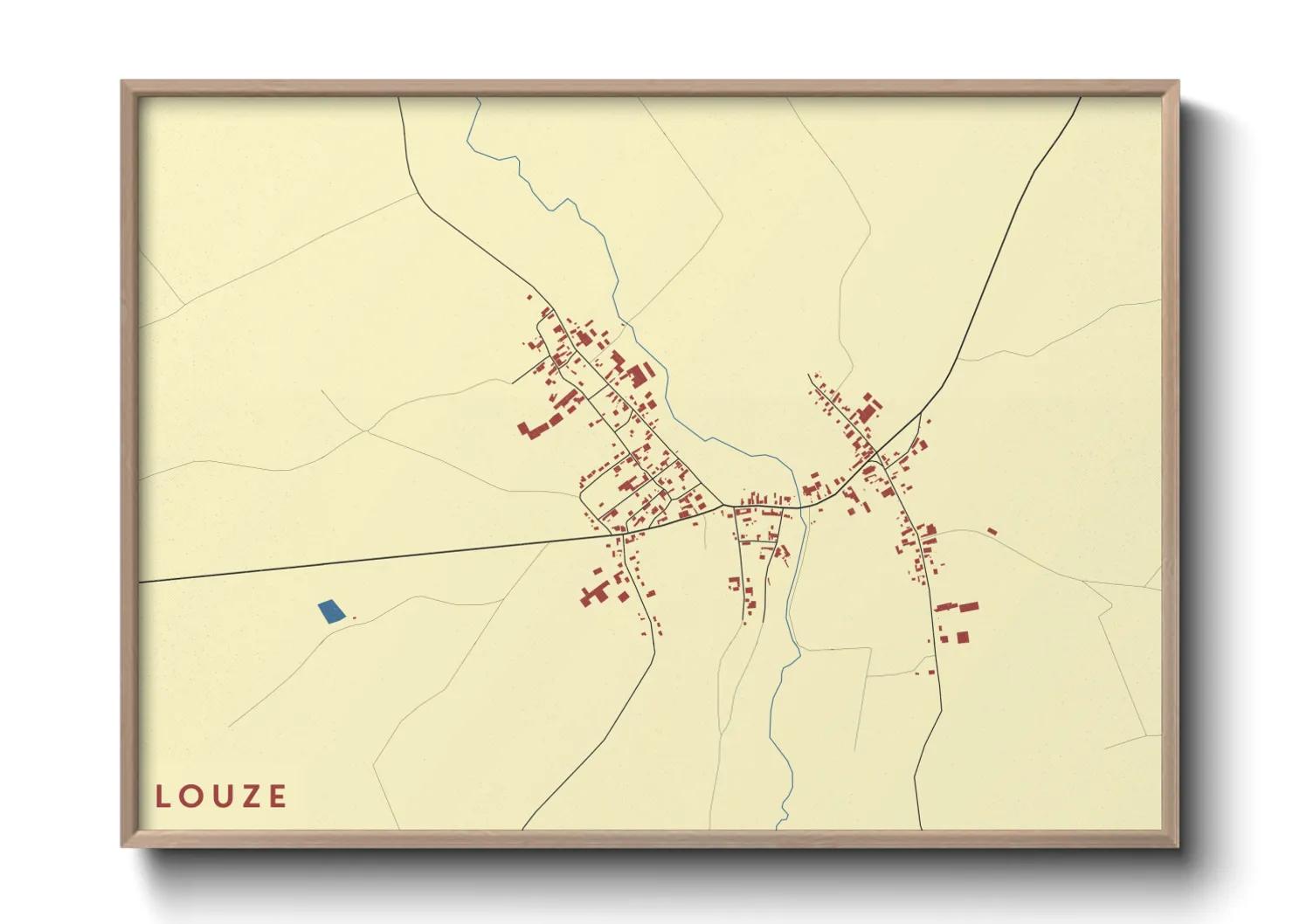 Une affiche de carte sur Louze
