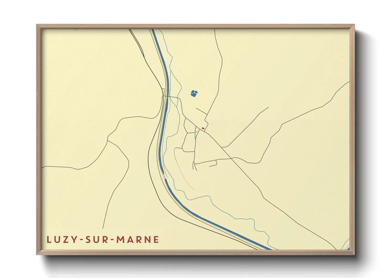 Une affiche de carte sur Luzy-sur-Marne