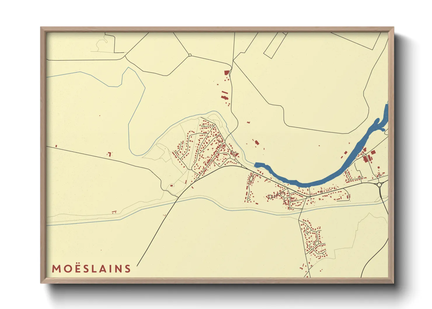 Une affiche de carte sur Moëslains