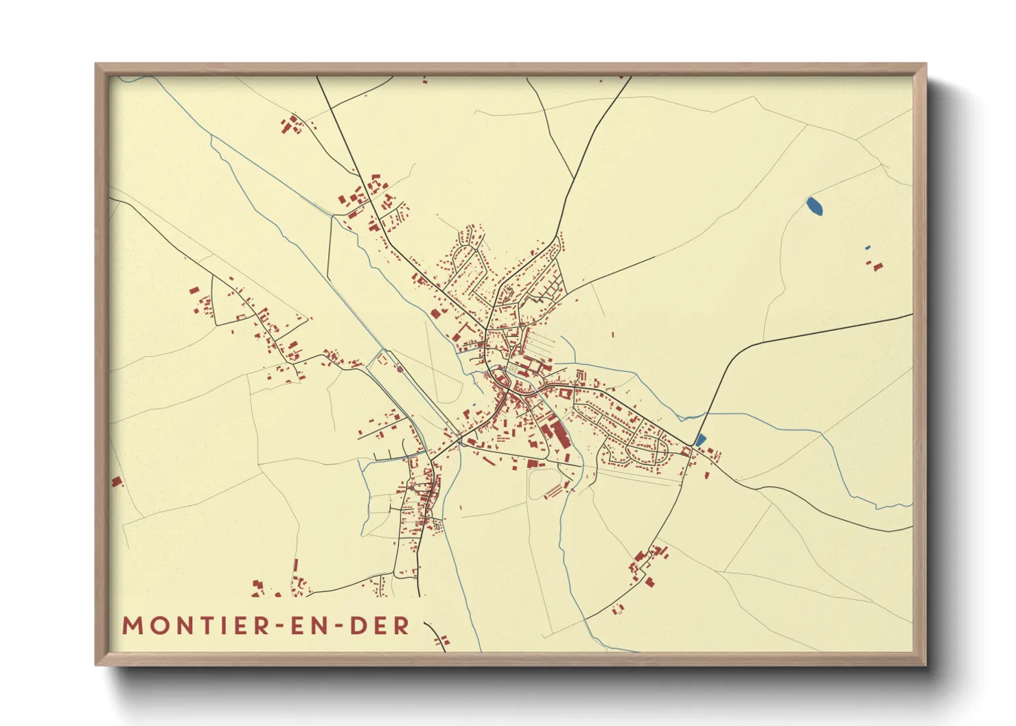 Une affiche de carte sur Montier-en-Der