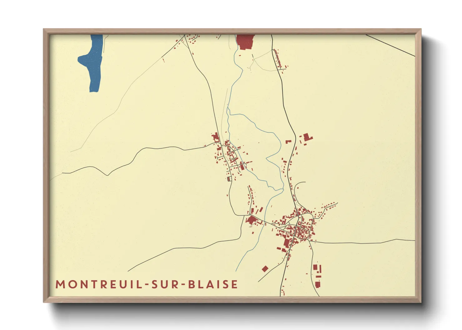 Une affiche de carte sur Montreuil-sur-Blaise