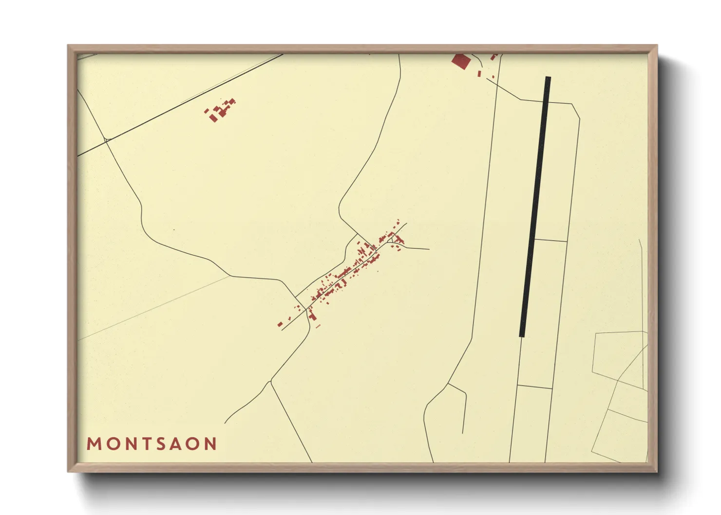 Une affiche de carte sur Montsaon