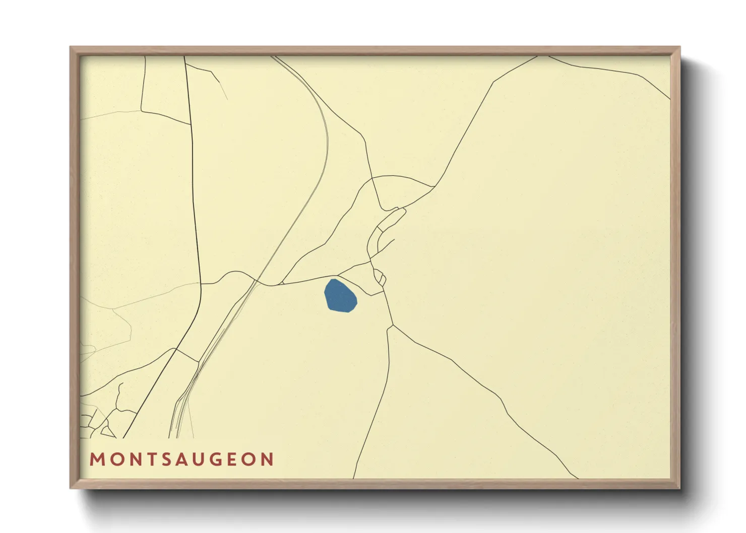 Une affiche de carte sur Montsaugeon