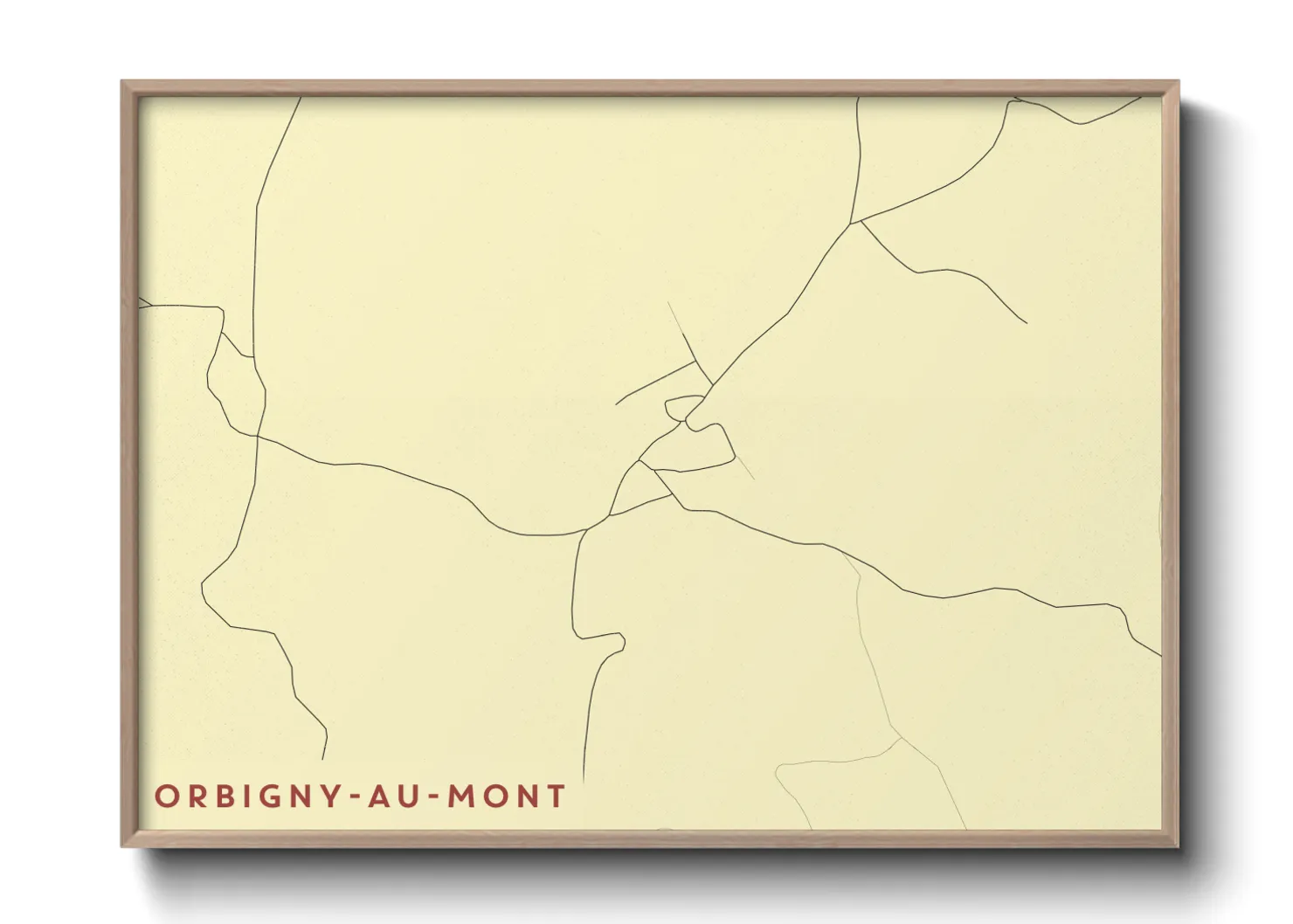Une affiche de carte sur Orbigny-au-Mont