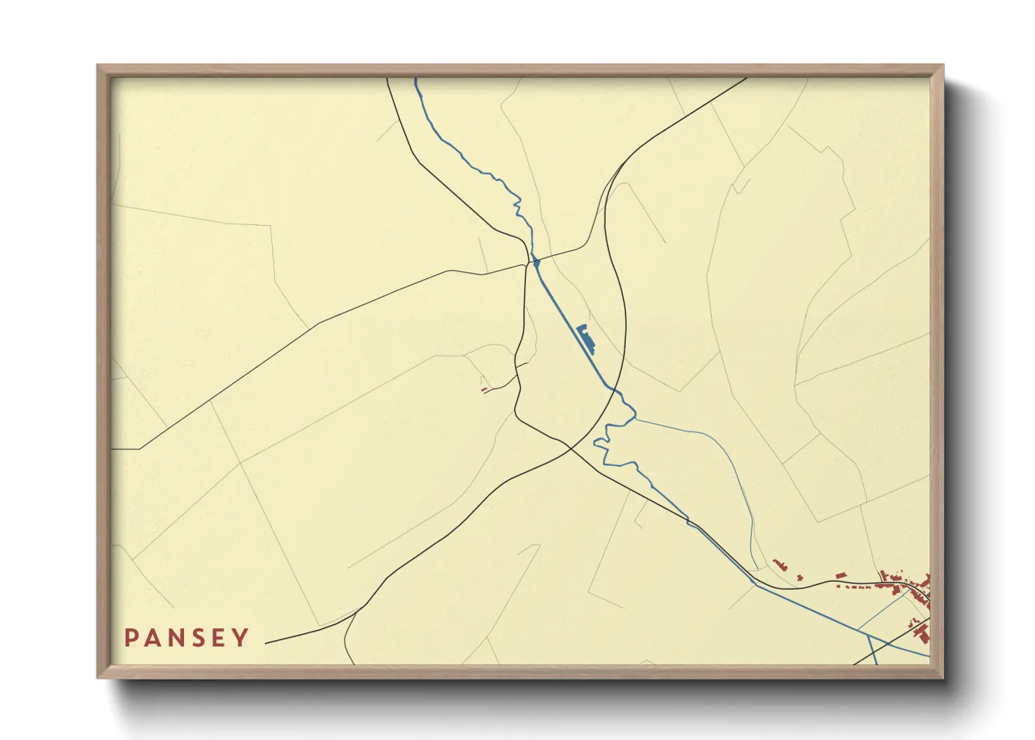 Une affiche de carte sur Pansey