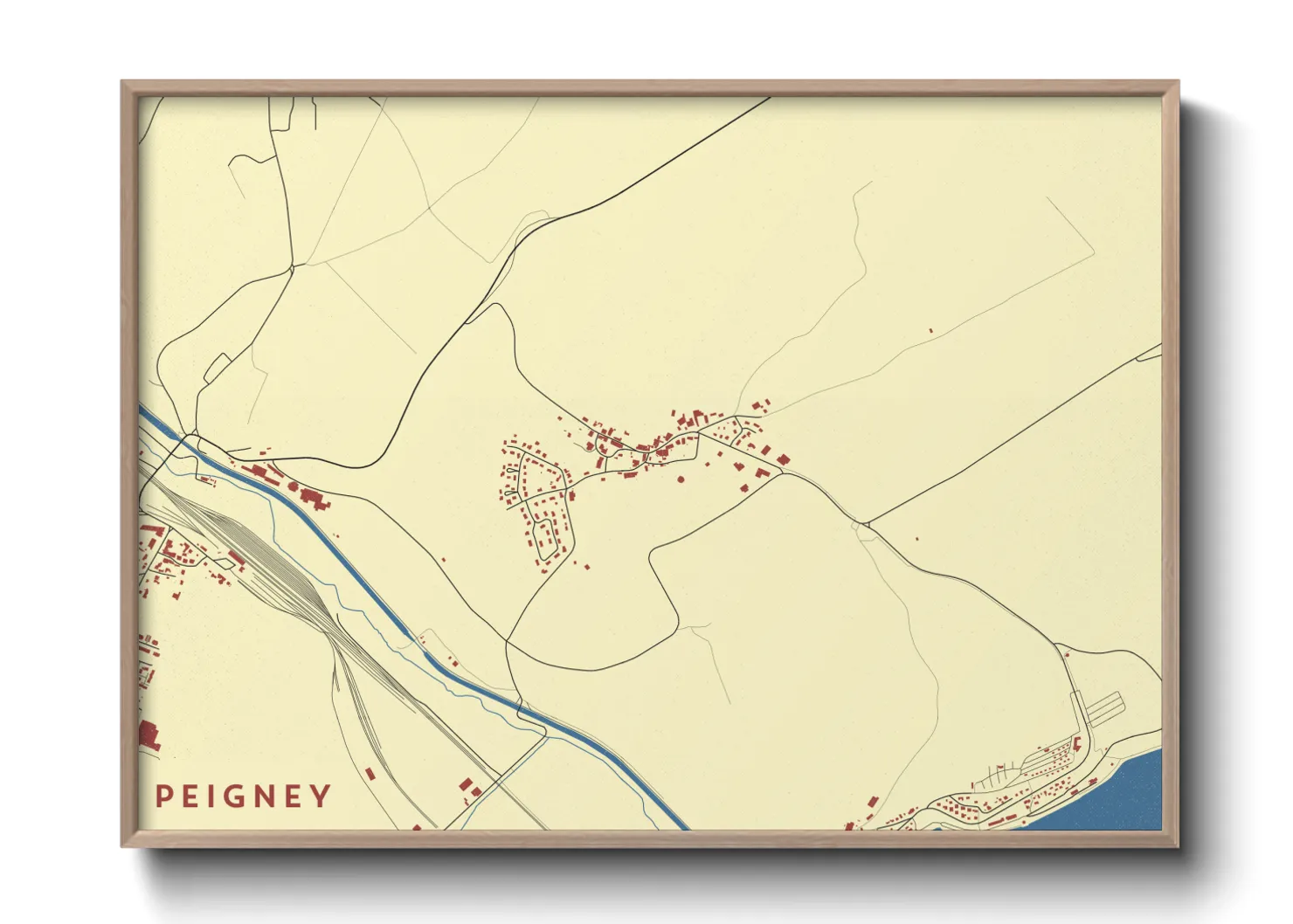 Une affiche de carte sur Peigney