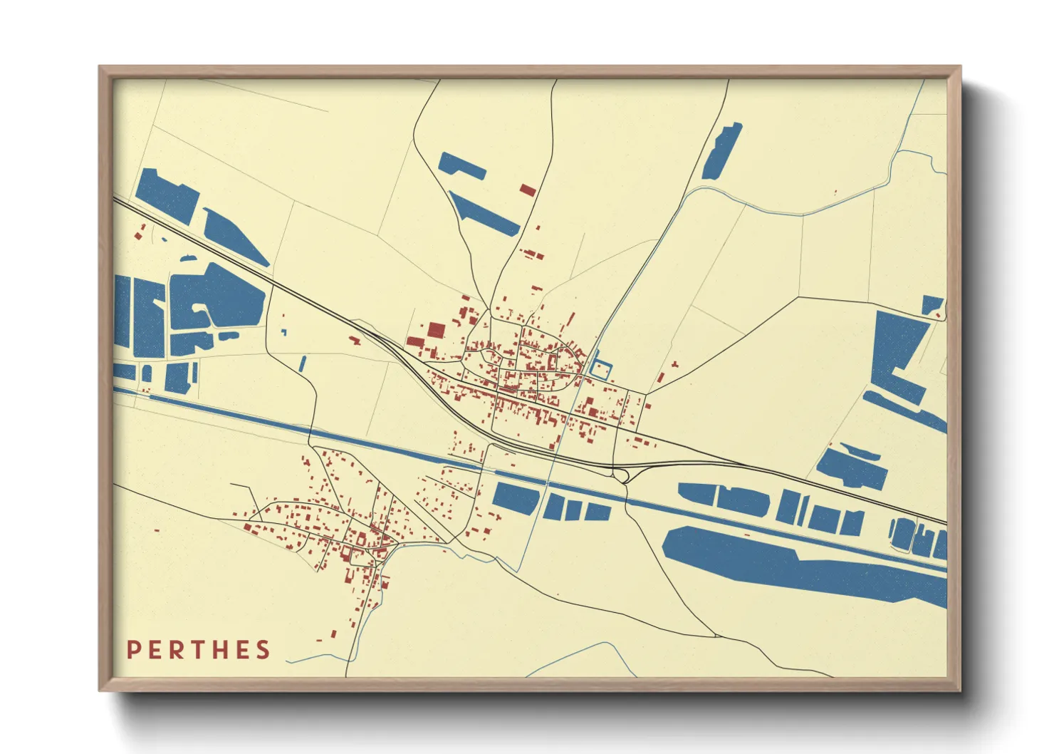 Une affiche de carte sur Perthes