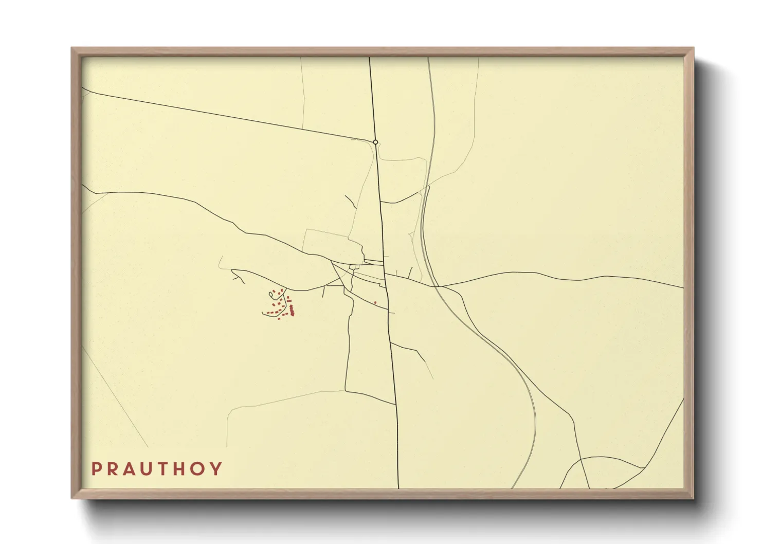 Une affiche de carte sur Prauthoy