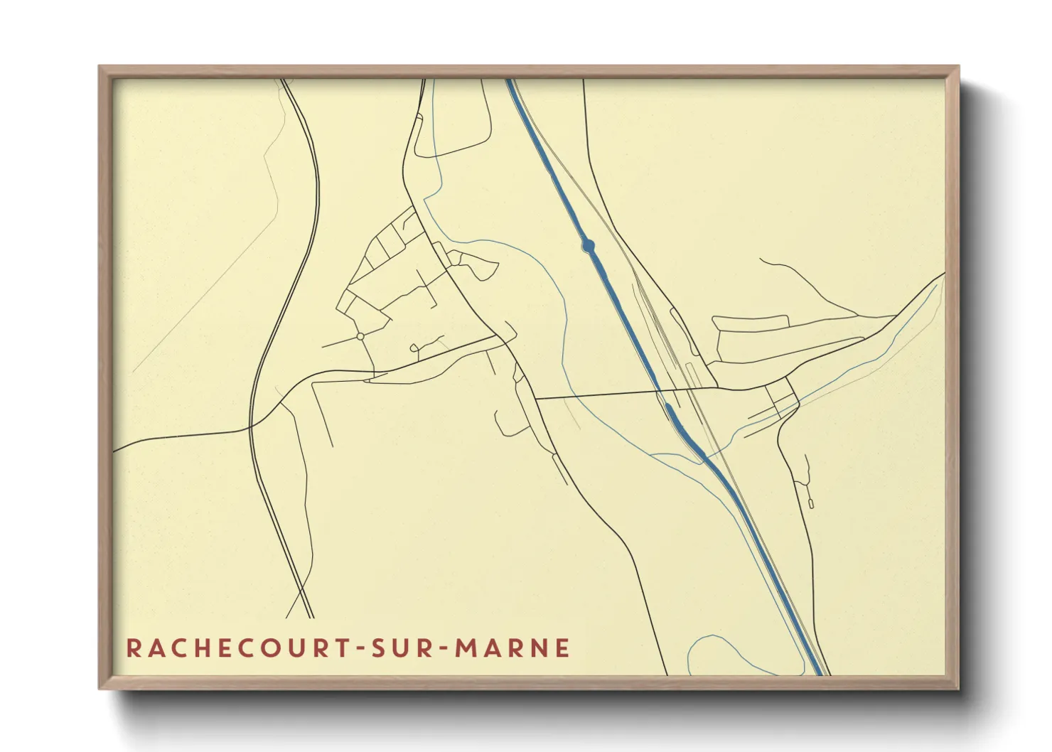 Une affiche de carte sur Rachecourt-sur-Marne