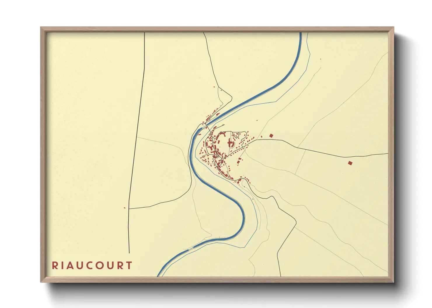 Une affiche de carte sur Riaucourt