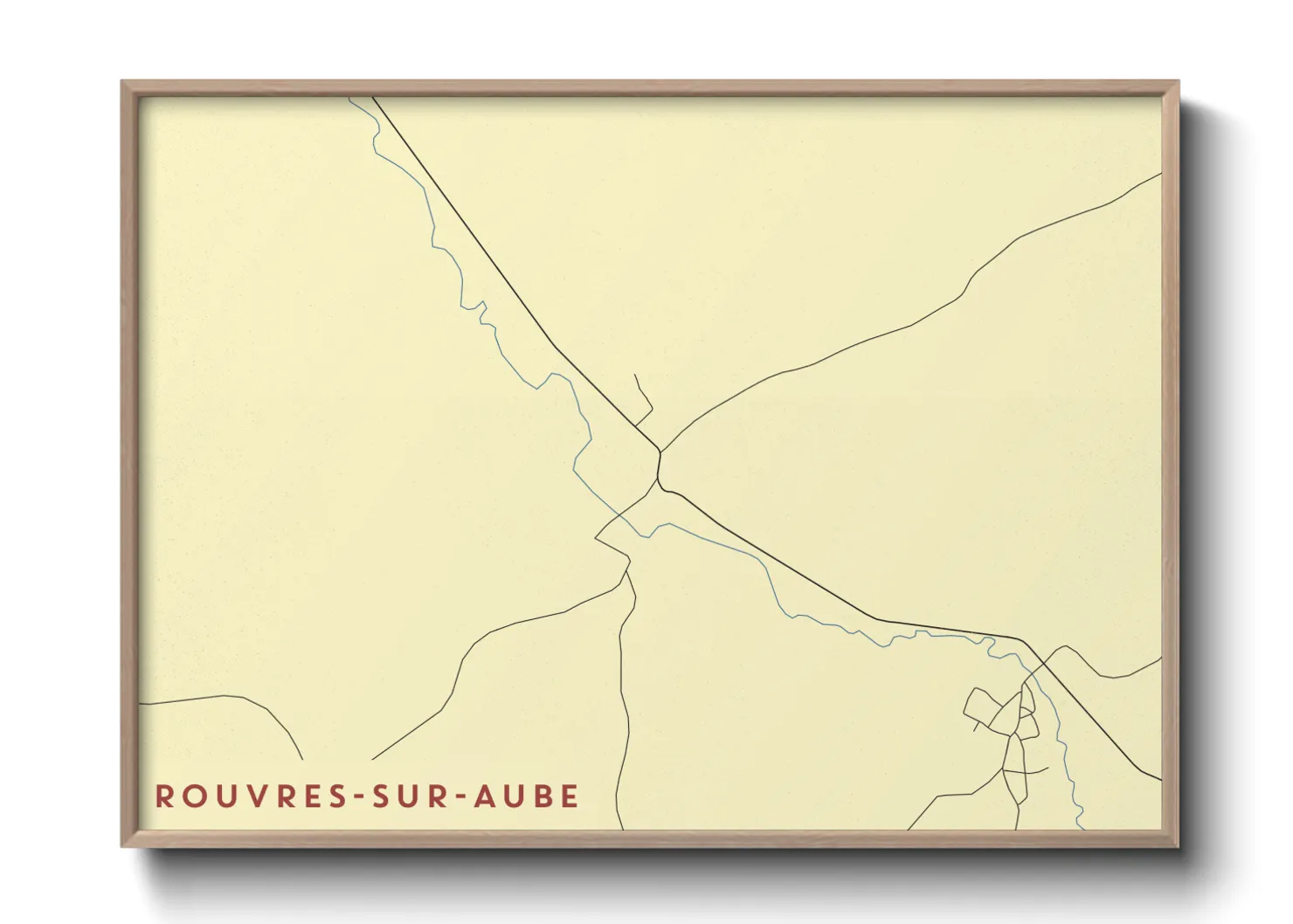 Une affiche de carte sur Rouvres-sur-Aube