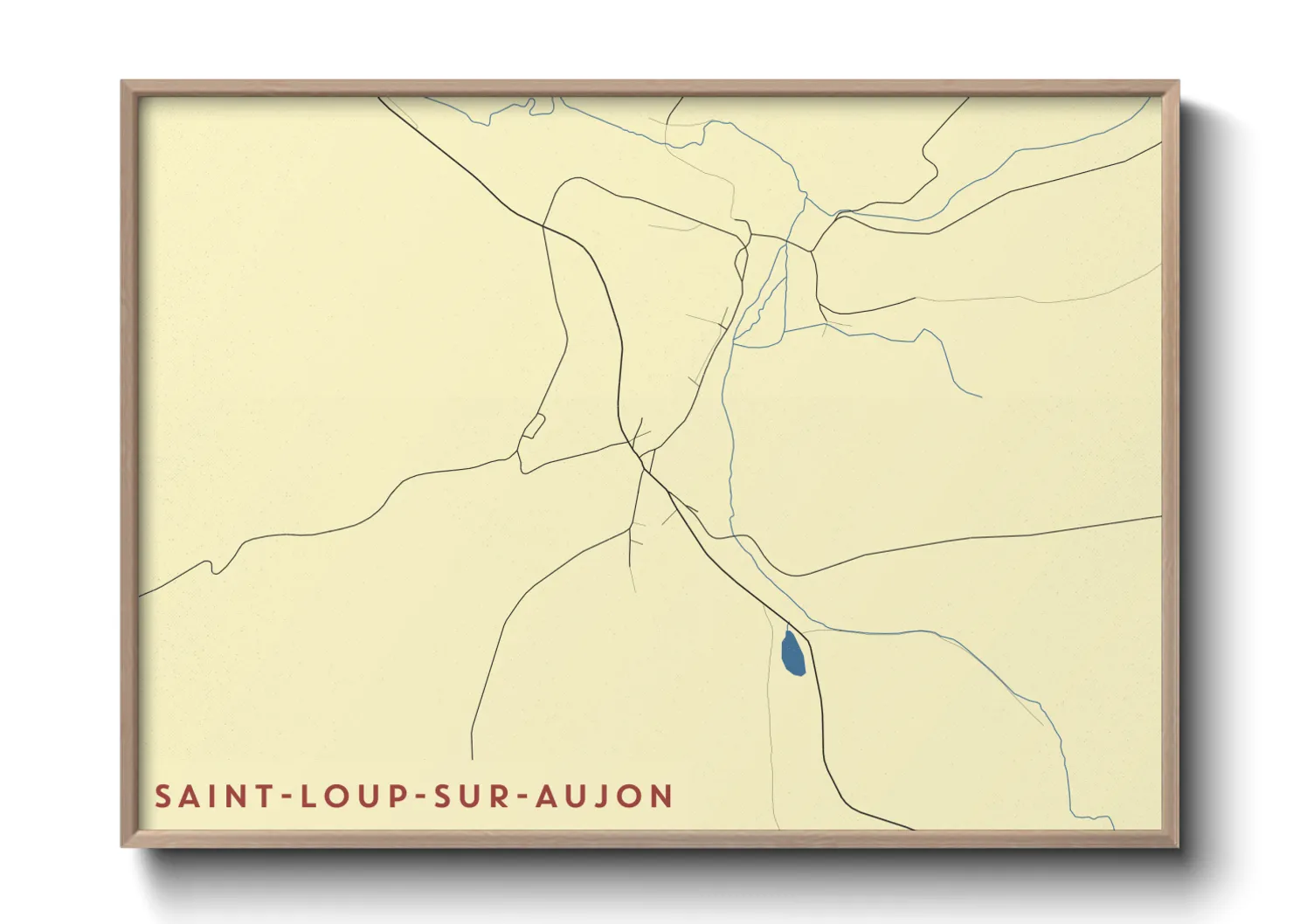 Une affiche de carte sur Saint-Loup-sur-Aujon