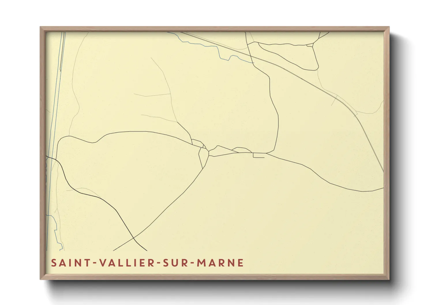Une affiche de carte sur Saint-Vallier-sur-Marne
