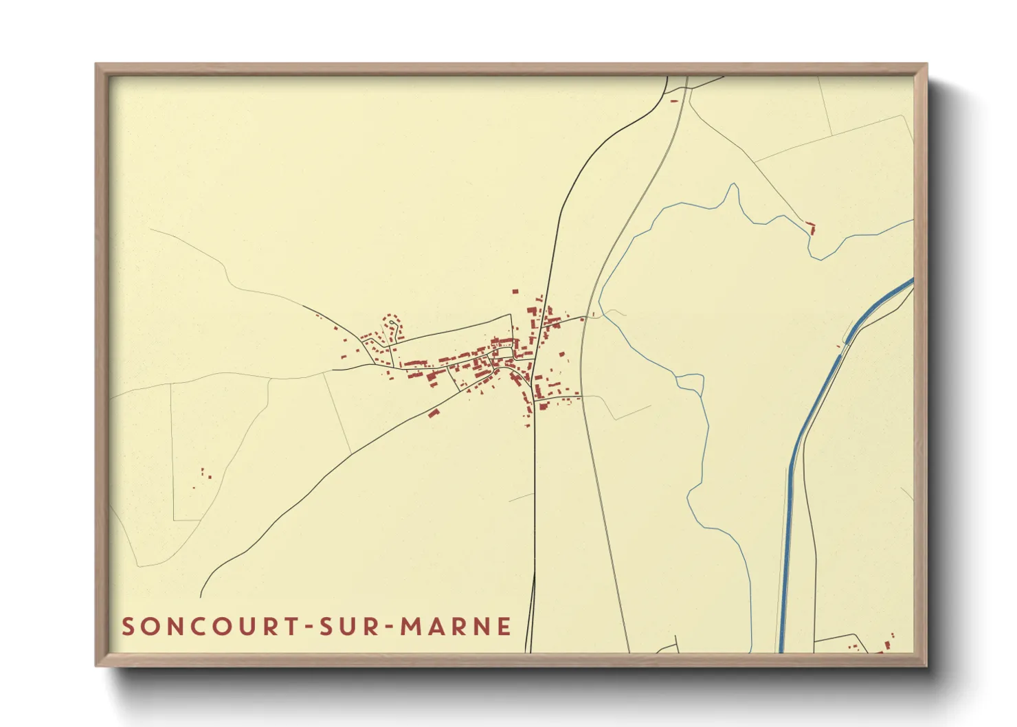 Une affiche de carte sur Soncourt-sur-Marne