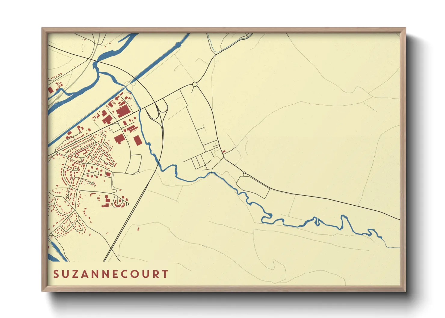 Une affiche de carte sur Suzannecourt