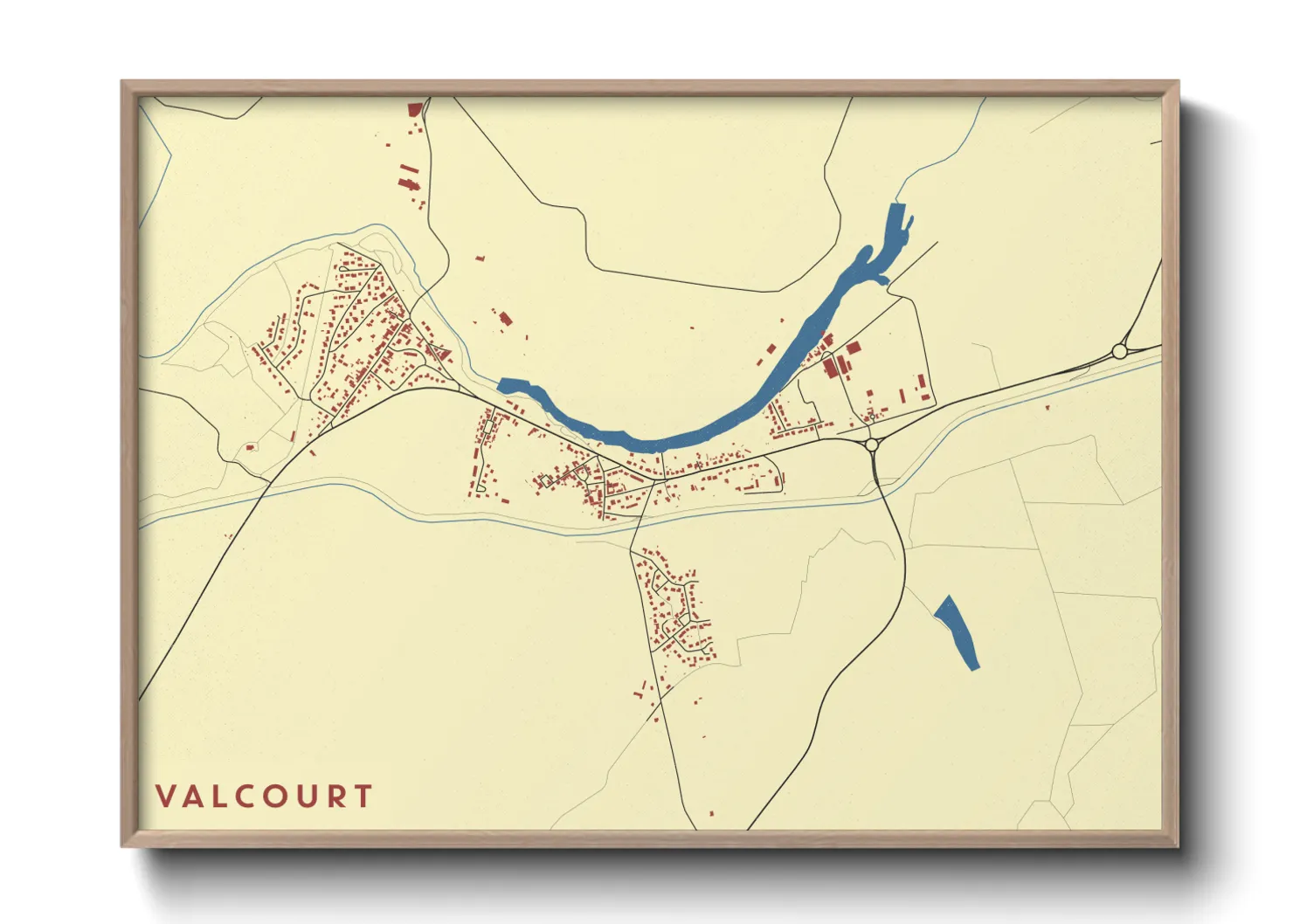 Une affiche de carte sur Valcourt