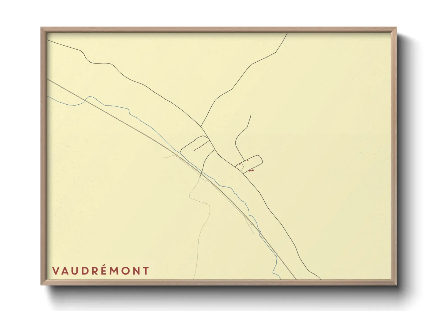 Une affiche de carte sur Vaudrémont