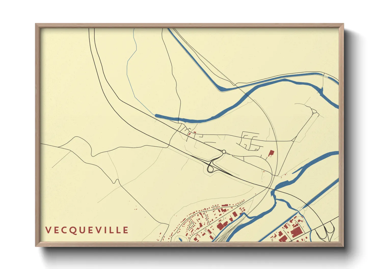 Une affiche de carte sur Vecqueville