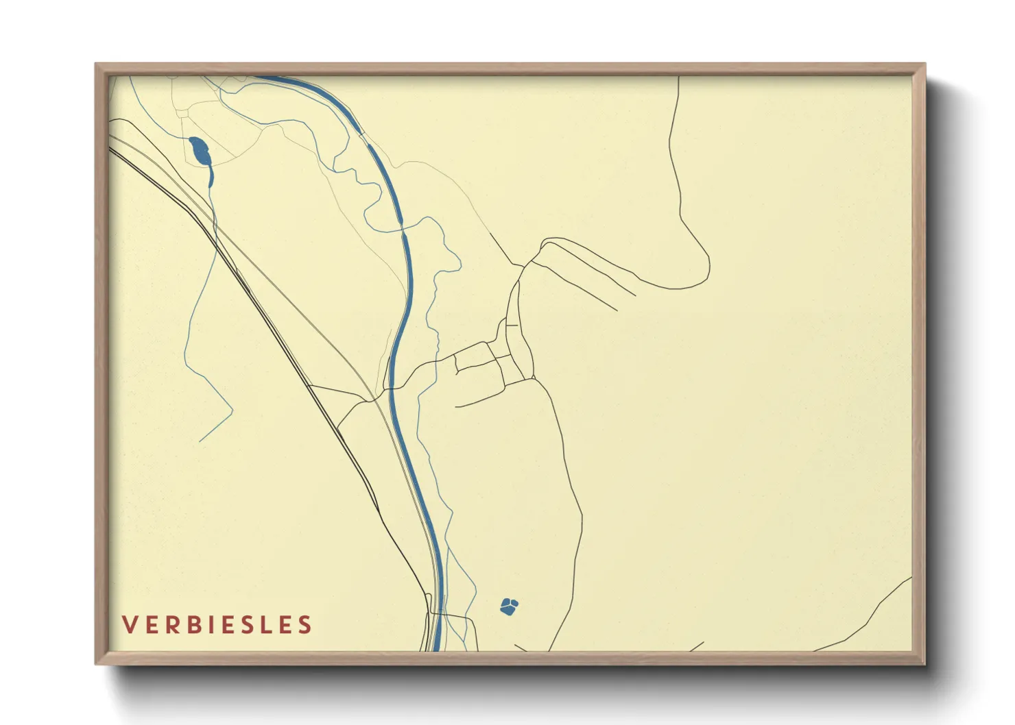 Une affiche de carte sur Verbiesles