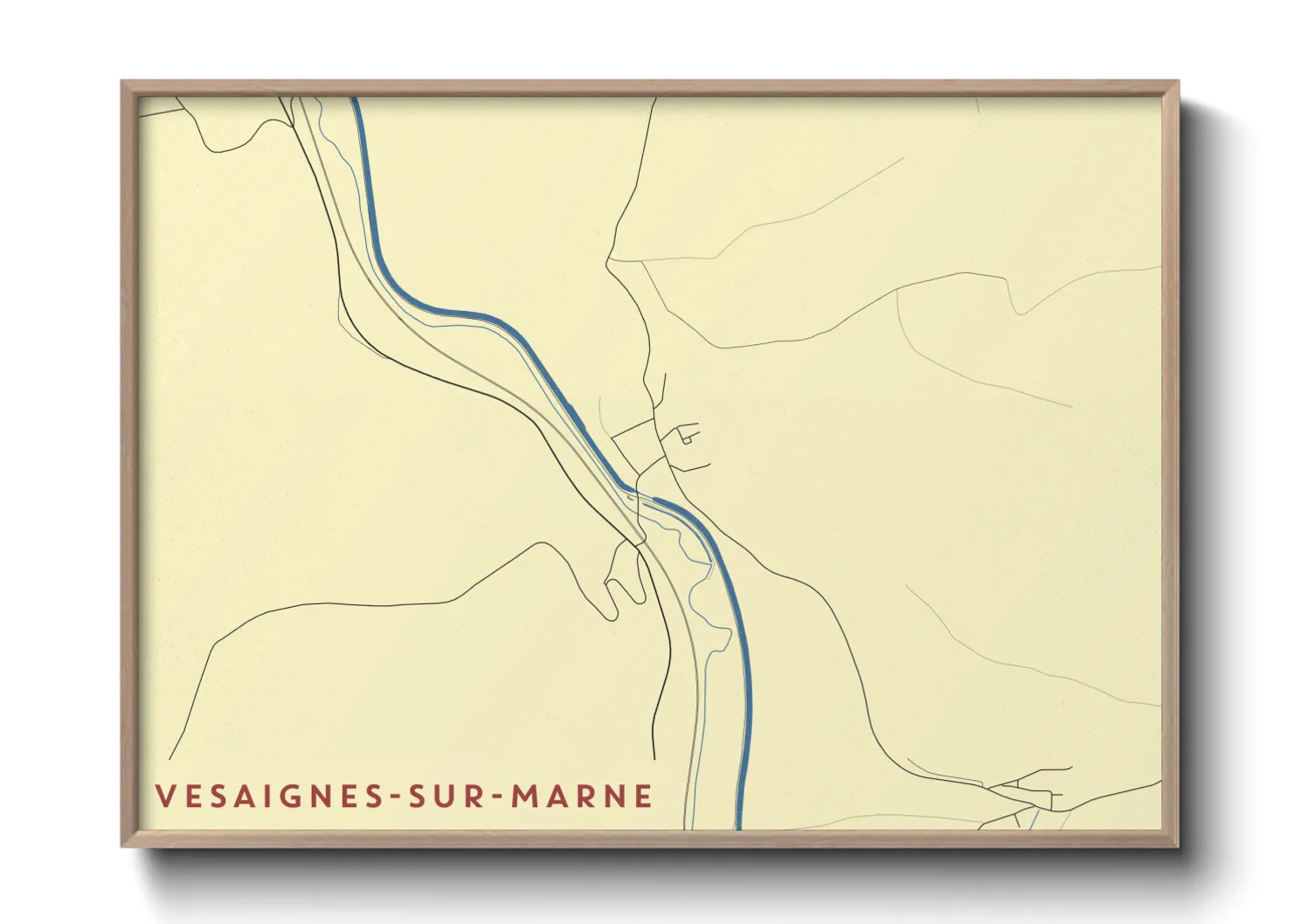 Une affiche de carte sur Vesaignes-sur-Marne