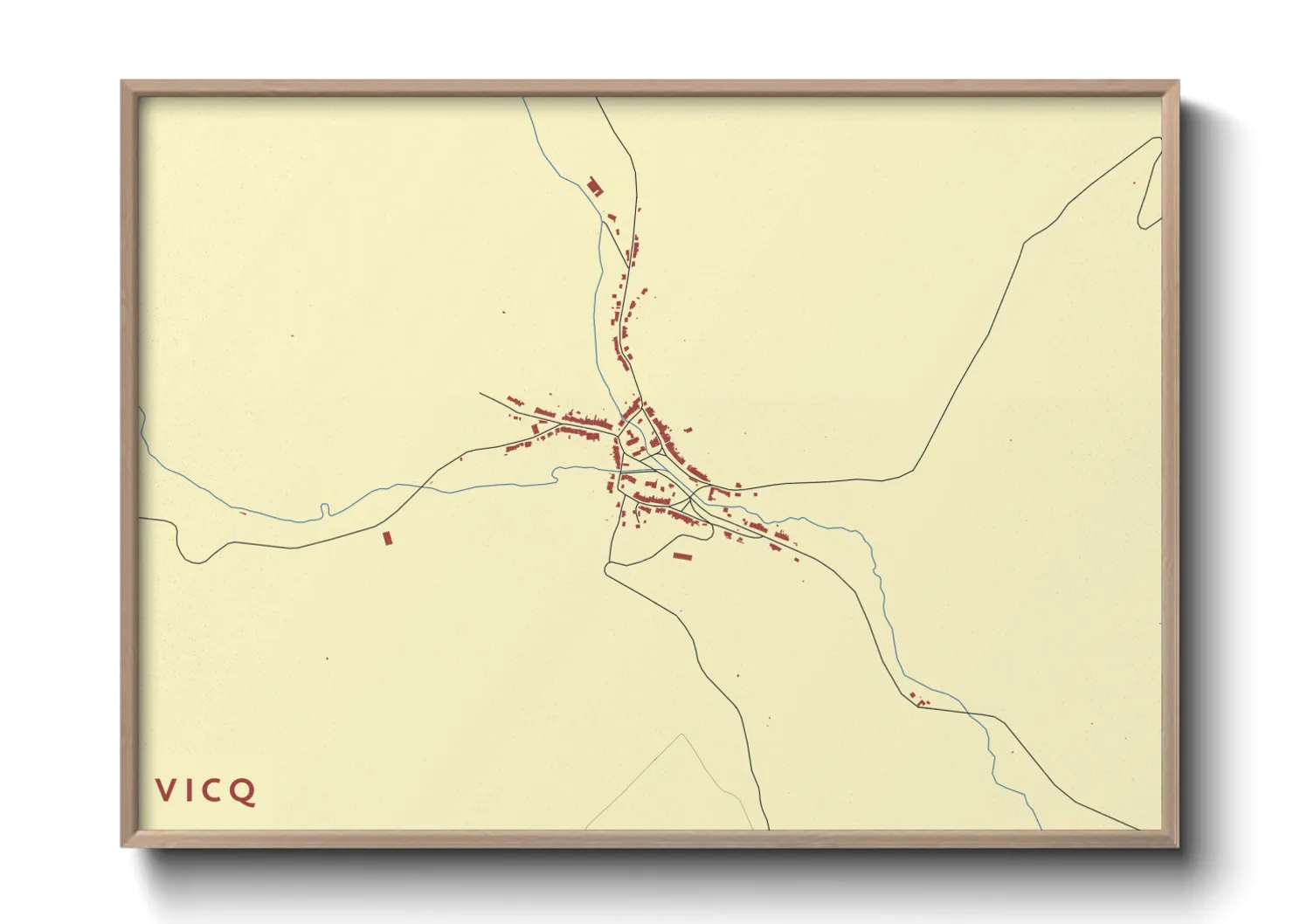 Une affiche de carte sur Vicq