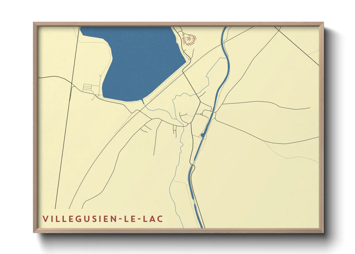 Une affiche de carte sur Villegusien-le-Lac