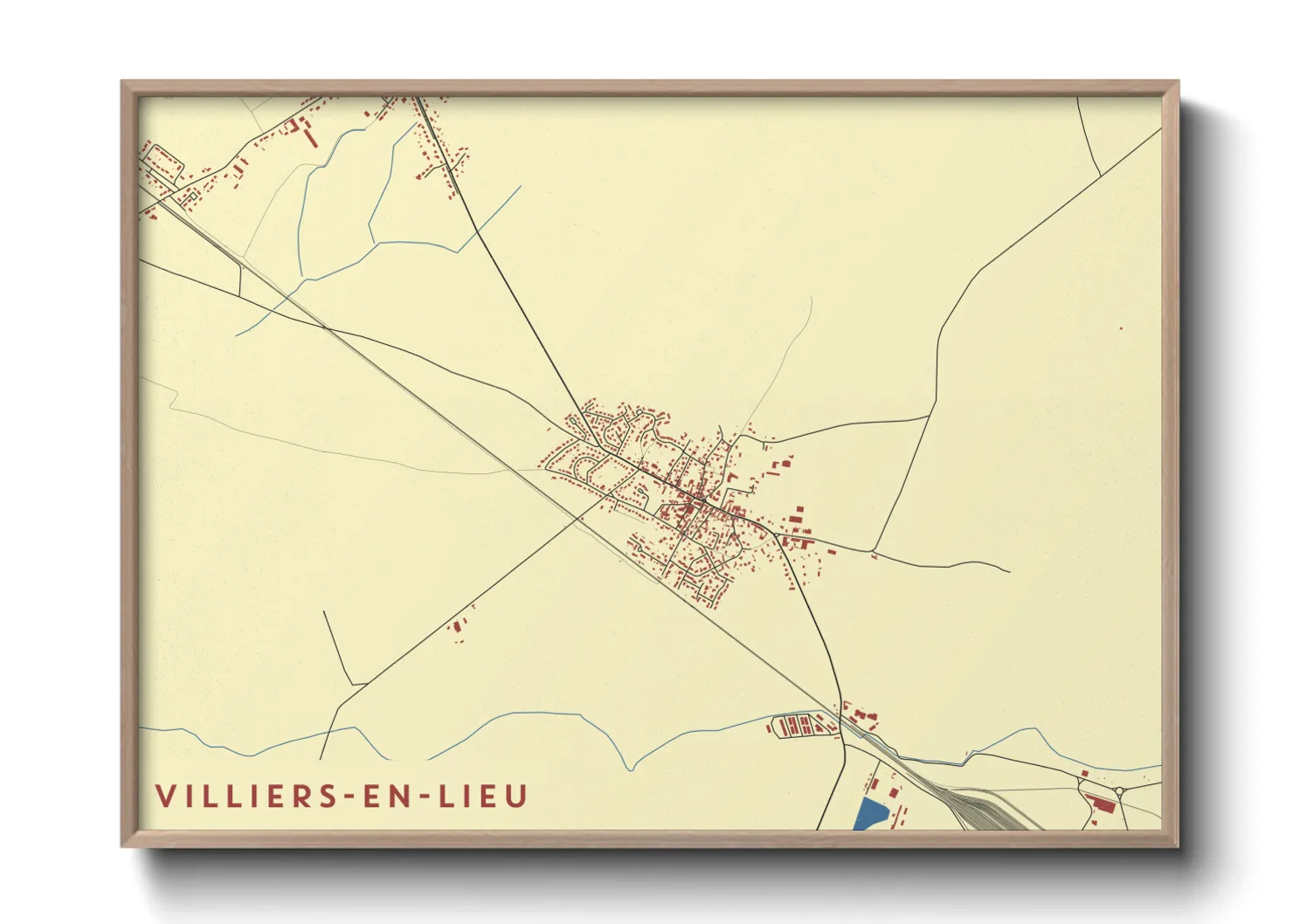 Une affiche de carte sur Villiers-en-Lieu