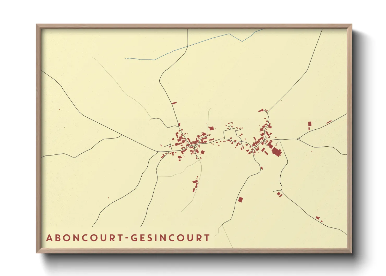 Une affiche de carte sur Aboncourt-Gesincourt