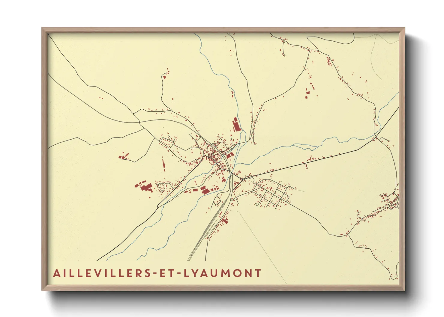 Une affiche de carte sur Aillevillers-et-Lyaumont